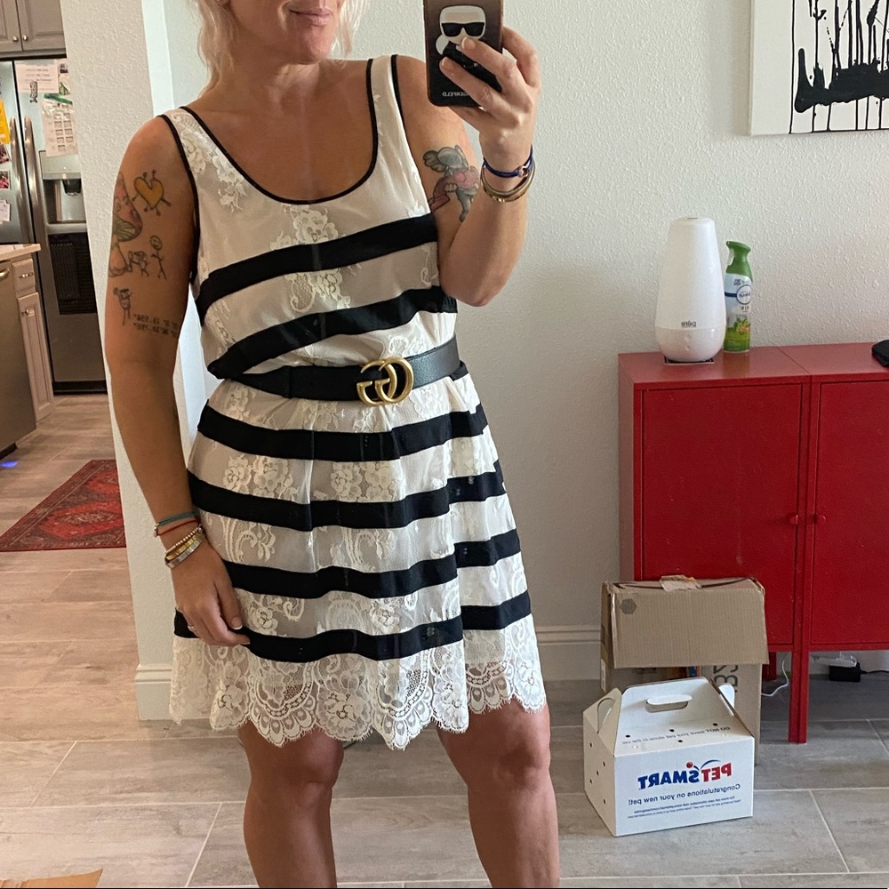 BCBGMaxAzria Lace Dress Striped